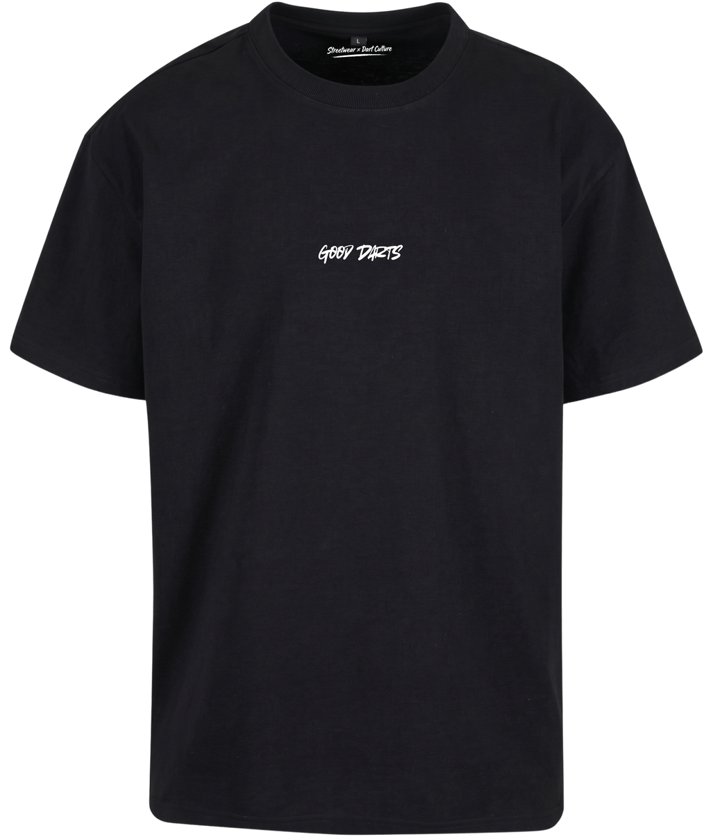 GOOD DARTS GRAFFITI BRUST PRINT PREMIUM OVERSIZED SHIRT